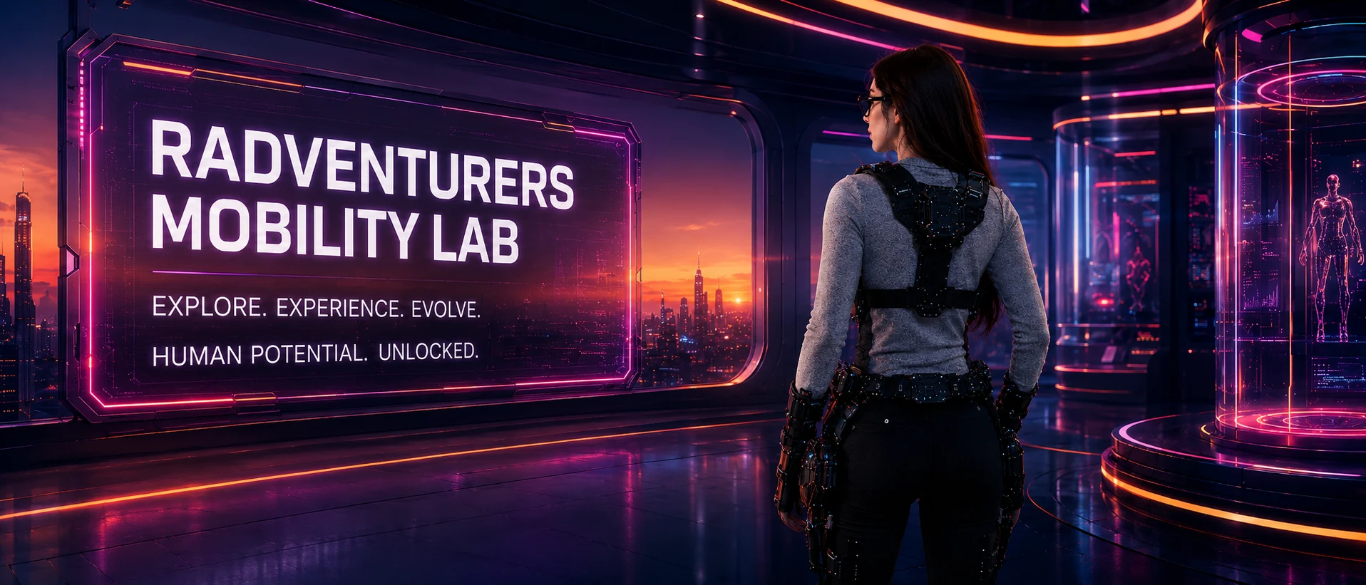 Radventurers press, media and gallery banner with sunset colors